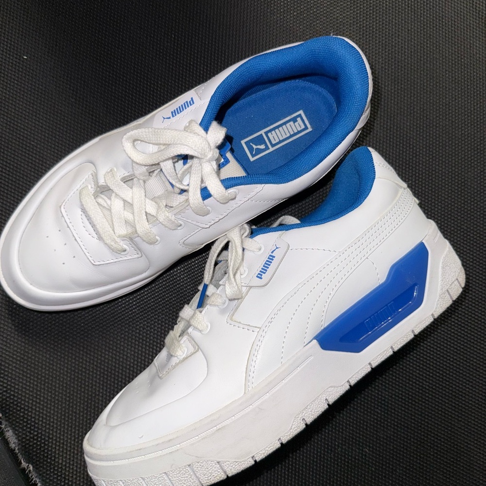 Puma White and Blue Athletic Shoes